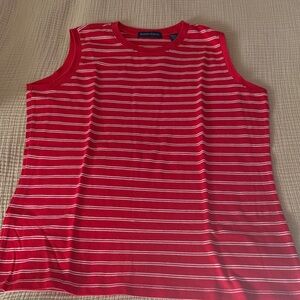 3/$25 Karen Scott Vibrant Red and White Striped Tank Top